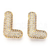 Brass Micro Pave Cubic Zirconia Pendants KK-N254-06G-L-1