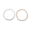 2Pcs Glass Beads Stretch Bracelets BJEW-JB11576-2
