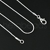 Brass Round Snake Chain Necklace with Lobster Claw Clasps MAK-YW0001-14A-4