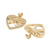 Brass Pave Clear Cubic Zirconia Pendants KK-U009-05D-G-2
