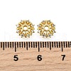 Flower Brass Micro Pave Cubic Zirconia Bead Caps KK-K300-04A-G-3