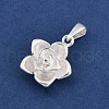 Fine Silver Flower Pendants with Bails and 999 Stamp STER-P069-02B-S-2
