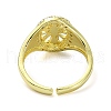 Brass with Cubic Zirconia Open Cuff Ring RJEW-B051-48G-3