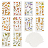 SUPERFINDINGS 5 Sets 5 Styles Scrapbook Floral Decorative Stickers Sets DIY-FH0005-81-1