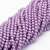 Eco-Friendly Dyed Glass Pearl Round Beads Strands HY-A002-4mm-RB056-3