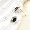 Brass Micro Pave Cubic Zirconia Stud Earrings EJEW-M103-02P-3