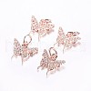 Long-Lasting Plated Brass Micro Pave Cubic Zirconia Charms X-ZIRC-F069-32RG-1