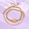304 Stainless Steel Curb Chain Wrap Bracelets for Women BJEW-A036-12G-1