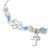 Natural Dyed White Jade Braided Bead Bracelets BJEW-JB09823-3