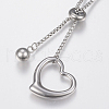Tarnish Resistant Adjustable 304 Stainless Steel Lariat Necklaces NJEW-H484-01P-2