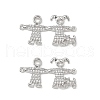 Brass Micro Pave Clear Cubic Zirconia Connector Charms KK-E068-VB333-2