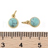 Ion Plating(IP) Synthetic Turquoise Half Round Charms with Jump Ring STAS-A097-05G-06-3