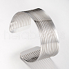 Tarnish Resistant 304 Stainless Steel Filigree Cuff Bangles X-STAS-S060-05-2