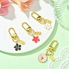 Alloy Enamel Flower Pendant Decorations HJEW-YW00003-2