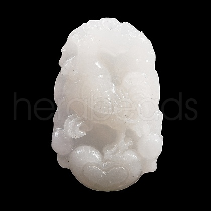 Natural White Jade Carved Pendants G-S384-01J-1