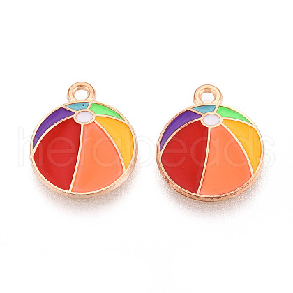 Beach Theme Alloy Enamel Pendants ENAM-T022-33E-1