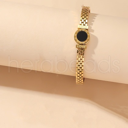 Flat Round 304 Stainless Steel Watch Band with Acetic Acid Bangles FS-WGD711C-01-1