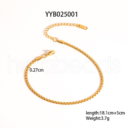 Stainless Steel Box Chain Bracelets for Unisex SO5210-4-1