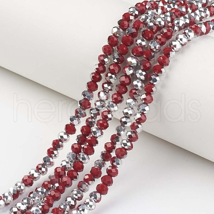 Electroplate Opaque Glass Beads Strands EGLA-A034-P6mm-M06-1
