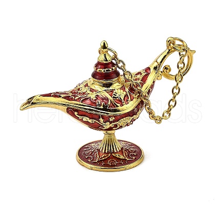 Alloy Enamel Tea Pot Home Display Decoration DJEW-Z010-01G-03-1