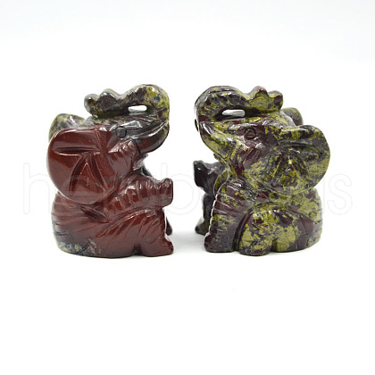 Natural Dragon Blood Carved Healing Elephant Figurines ELEP-PW0001-55D-1