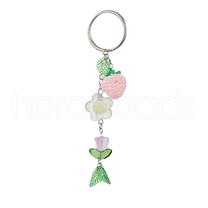 Acrylic & Lampwork & Glass Keychain KEYC-MZ00005-1