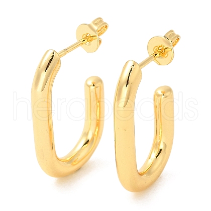 Brass Oval Stud Earrings EJEW-Q770-11G-1