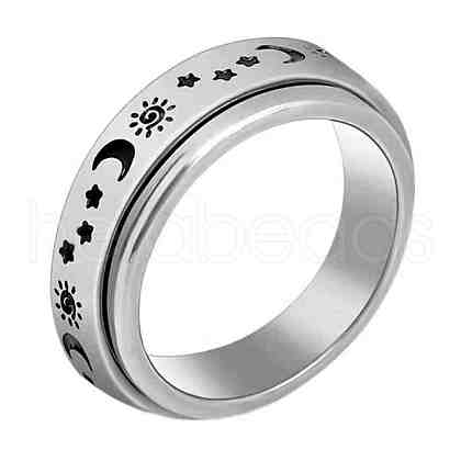 Stainless Steel Rotating Fidget Band Ring MATO-PW0001-059E-03-1