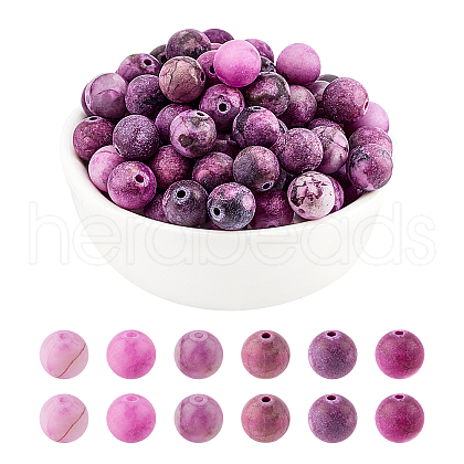 ARRICRAFT Natural Charoite Round Beads Strands G-AR0003-31-1