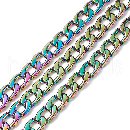 Vacuum Plating 304 Stainless Steel Cuban Link Chains STAS-B020-07M-1