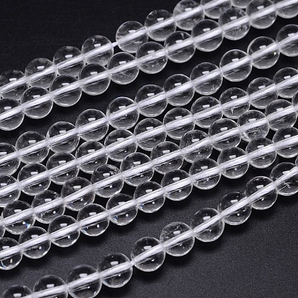 Round Natural Grade AA Quartz Crystal Beads Strands X-G-H1648-8mm-01N-AA-1