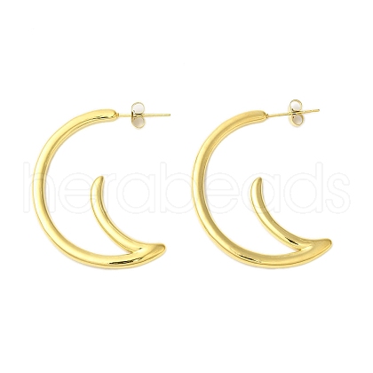 Ion Plating(IP) 304 Stainless Steel Stud Earrings EJEW-H009-01G-04-1