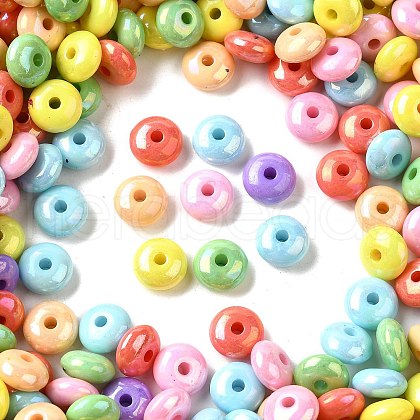 UV Plating Opaque Acrylic Beads X-MACR-F083-13-1