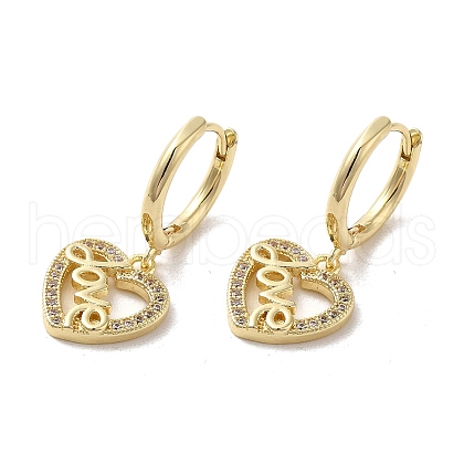Rack Plating Brass Micro Pave Cubic Zirconia Dangle Hoop Earrings EJEW-A031-15G-1
