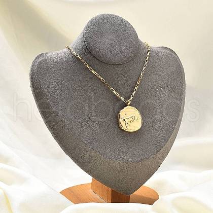 304 Stainless Steel Constellation Pendant Necklaces NJEW-K392-01G-02-1