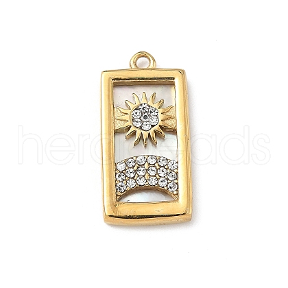 304 Stainless Steel Rhinestone Pendants STAS-U054-01A-G-1