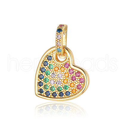 Brass Micro Pave Colorful Cubic Zirconia Pendants ZIRC-OY002-01G-1