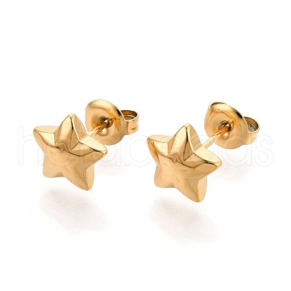 304 Stainless Steel Stud Earrings EJEW-N059-06G-1
