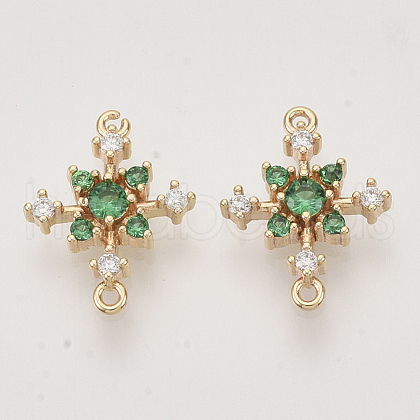 Brass Cubic Zirconia Links connectors X-KK-N216-26A-1