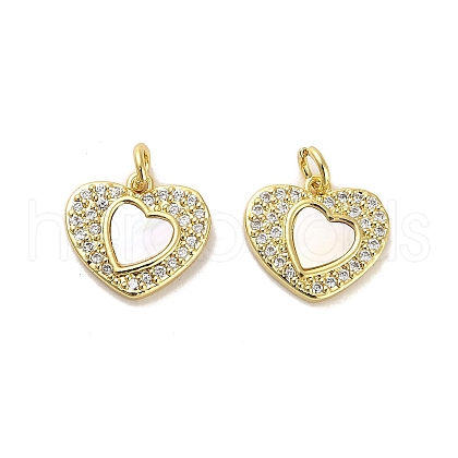 Brass Micro Pave Clear Cubic Zirconia Pendants KK-K365-04B-G-1