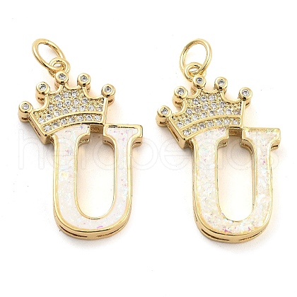 Brass Micro Pave Clear Cubic Zirconia Pendants KK-G498-01U-02-1