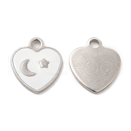 304 Stainless Steel Enamel Pendants STAS-M308-12P-03-1