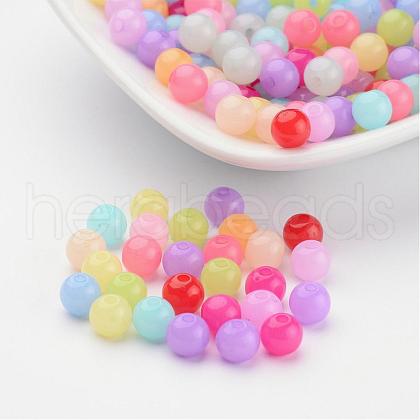 Mixed Color Imitation Jelly Acrylic Round Beads X-JACR-R001-6mm-M-1