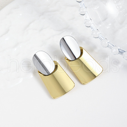 Brass Dangle Stud Earrings EJEW-S262-05GP-1