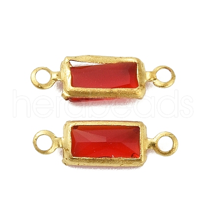 Brass Pave K9 Glass Connector Charms KK-Q059-02E-G-1