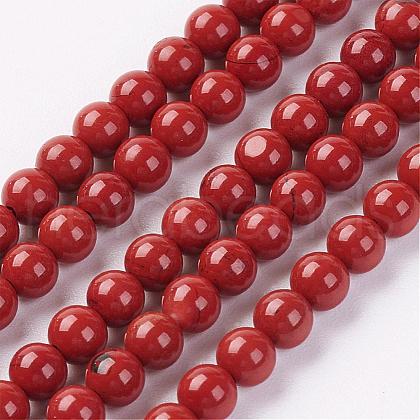 Natural Red Jasper Bead Strand G-G680-47-1