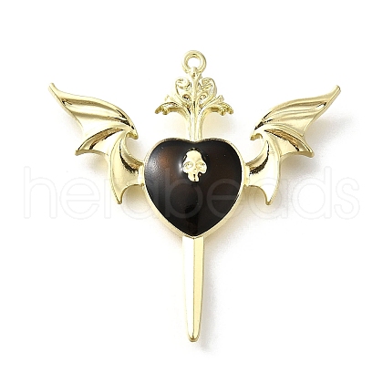 Alloy Black Enamel Gothic Style Pendants PALLOY-R157-06G-05B-1