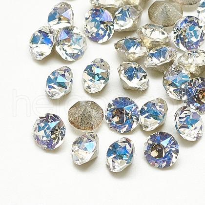 Pointed Back Glass Rhinestone Cabochons RGLA-T110-4mm-001MO-1