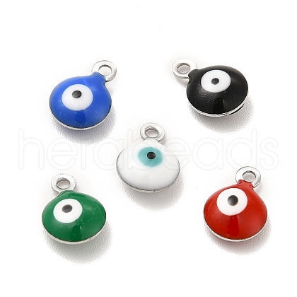 304 Stainless Steel Evil Eye Enamel Charms STAS-G302-03P-1