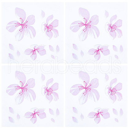 Waterproof Cherry Blossom PET Waterpoof Car Stickers DIY-WH0366-46-1